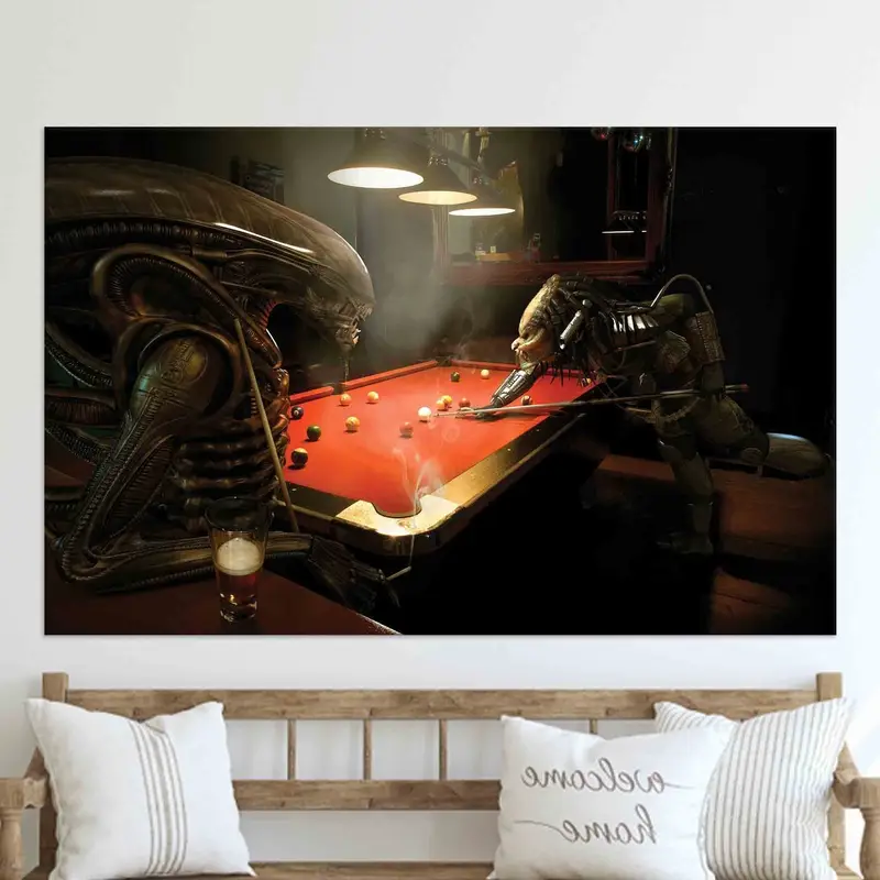 Alien & Predator Canvas: Trendige abstrakte Kunst für Man Cave
