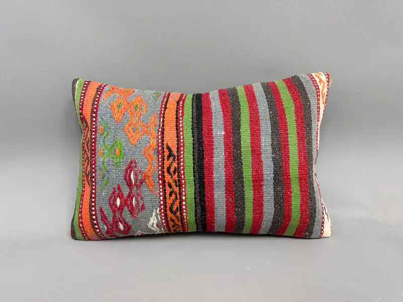 Nautical Throw Pillow, 12x20 Orange Pillow Cover, Kilim Pillow, Cushion Case, Handmade Pillow Cover, Pillow for Couch, Home Decor Pillow - 4
