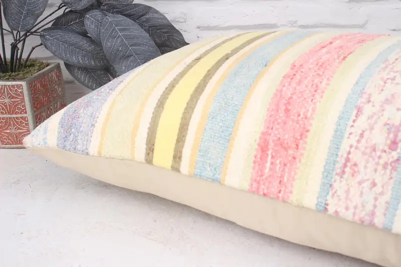 Pillow for Sofa, Antique Pillows, 16x24 White Pillow Cover, Gift Pillow, Handmade Rug Seat Pillow, Authentic Pillow Sham, Cushion Case - 6