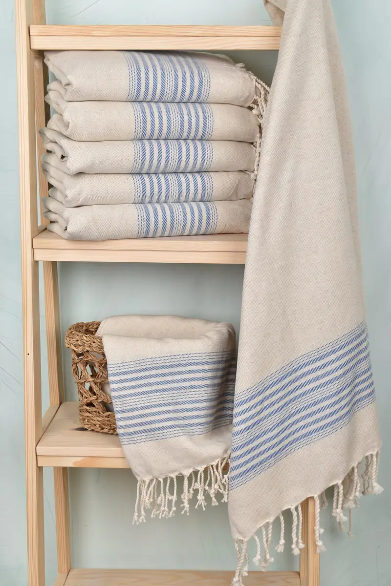 Bachelorette Party Favor, Thin towel, Spa Towel, 68x40 Linen Striped Towel, Bachelorette Party Decorations, Family Gift Basket, Turkish Towel Beach - 3