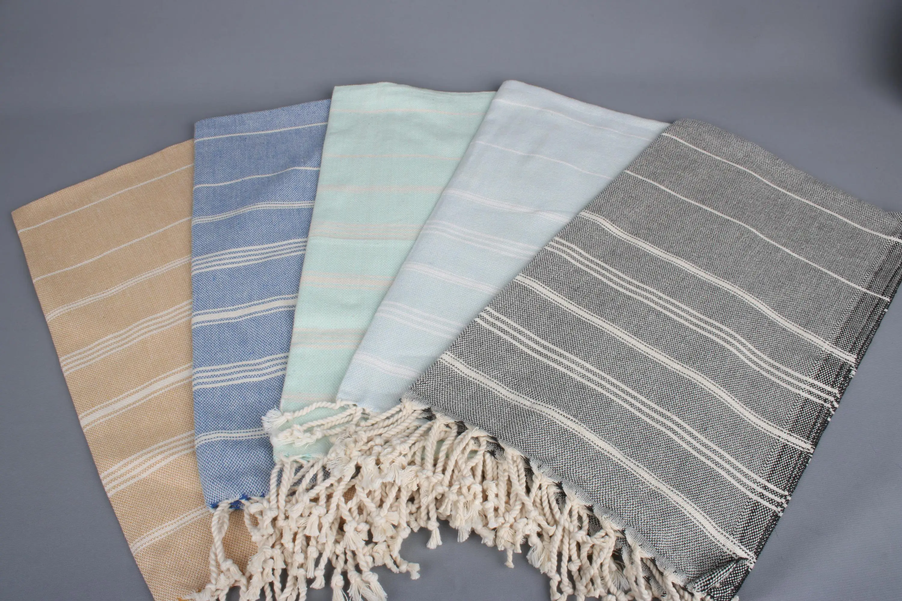 Small Bath Towel Cotton Dish Towel Striped Hand Towel 24x36 Inches - 1