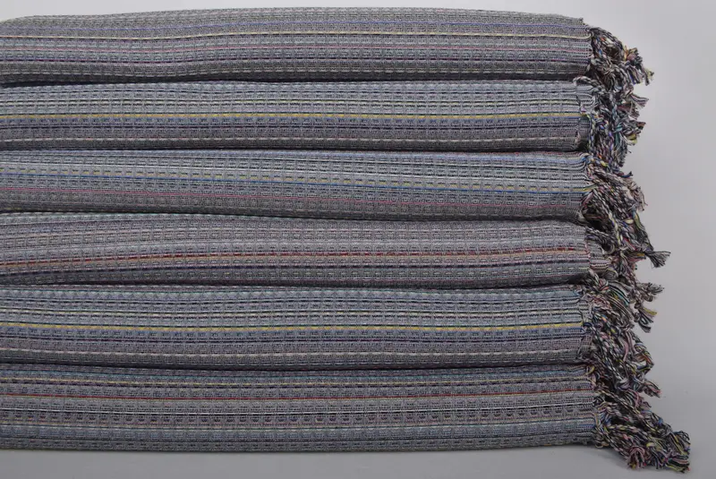 Valentines Day Gift For Him, 70x40 Cotton Geometric Towel, Quick-dry towel, Embroidered Towel, Summer Gift, Luxury Turkish beach towel with fringe - 2