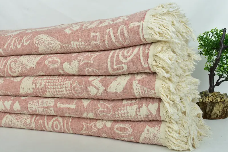 Wedding Gift For Bride, Custom Wedding Gifts, 98x76 Cotton Love Design Towel, Monogram Blanket, Turkish Tablecloth, Bridal Shower Gift - 4