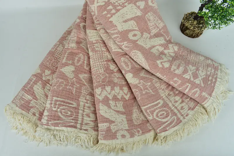Wedding Gift For Bride, Custom Wedding Gifts, 98x76 Cotton Love Design Towel, Monogram Blanket, Turkish Tablecloth, Bridal Shower Gift - 5