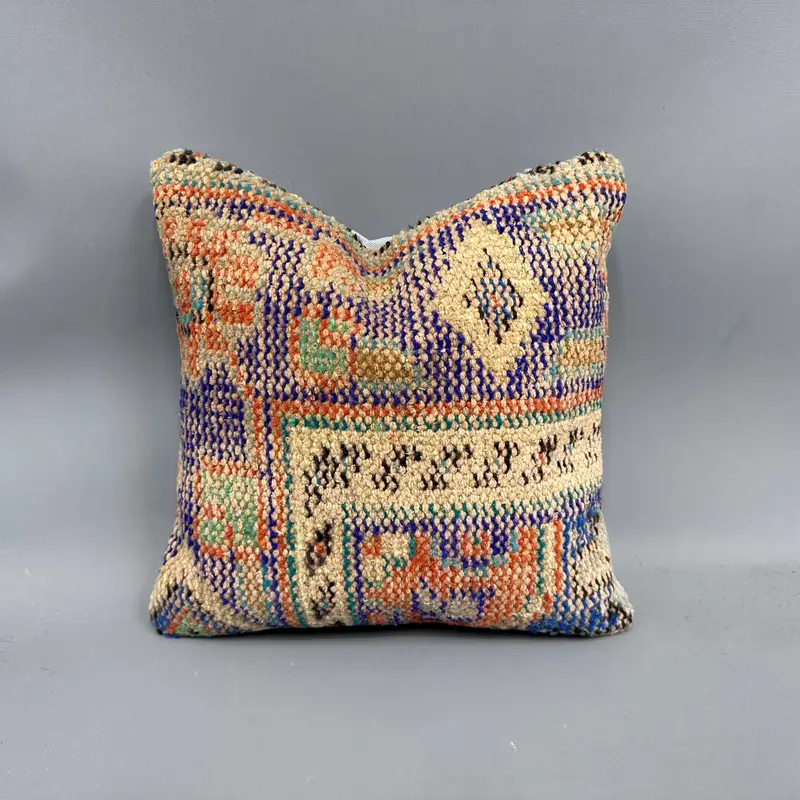 Handgefertigtes lila Kelim-Wurfkissen, geometrisches Vintage-Kissen