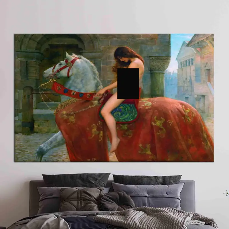 Elegant Lady Godiva Canvas: Timeless Art, Modern Home Decor