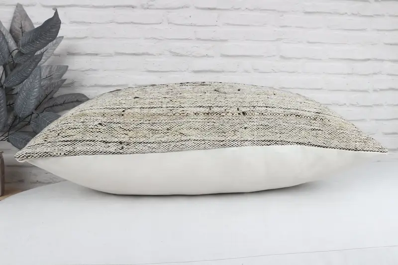 Throw Kilim Pillow, Vintage Pillow, Kilim Rug Cushion, Cushion Cover, 20x28 Beige Pillow, Bohemian Cushion Pillow, Antique Pillows - 6
