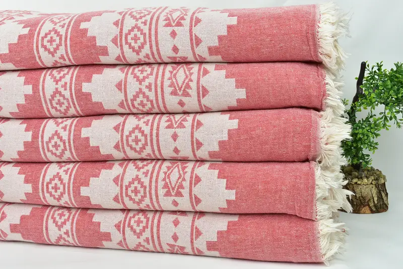 Woven Blanket, Personalized Gift For Him, Halloween Blanket, Bachelorette Party Items, 92x80 Cotton Kilim Towel, Housewarming Gift, Custom Blanket - 4