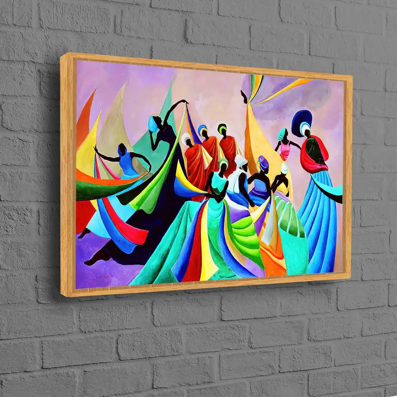Lienzo moderno y vibrante: Celebrando a las bailarinas africanas