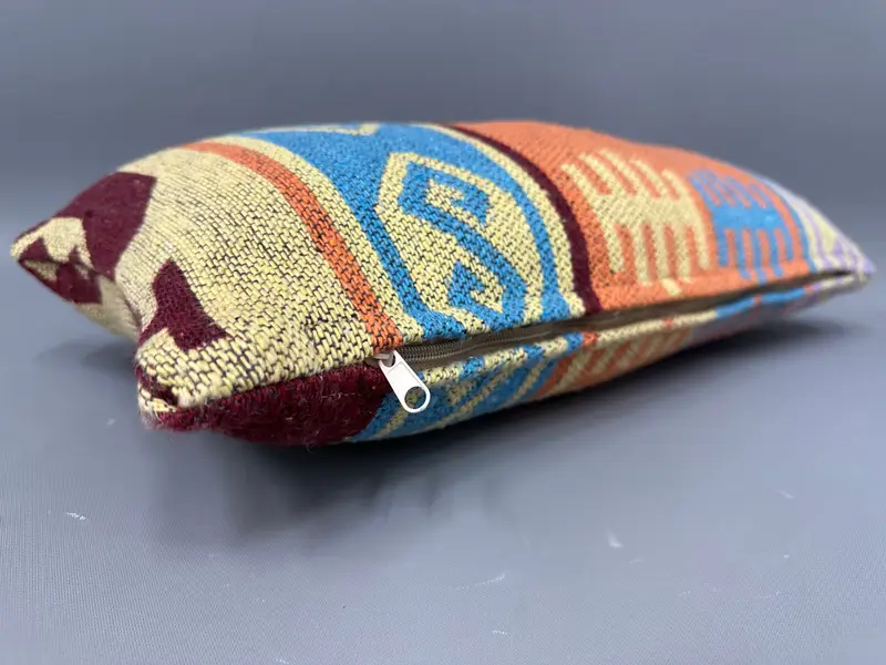 10x20 Orange Pillow Sham, Natural Pillow Sham, Kilim Pillow, Kilim Cushion Sham, Boho Pillow, Cushion Cover, Handmade Rug Seat Cushion Cover - 6
