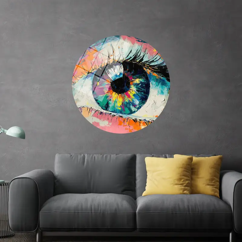 Contemporary Colorful Eye Oil Painting Printed Canvas Art