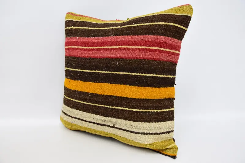 Armchair Pillow Case, Antique Pillows, Turkish Pillow, Pet Pillow, Pillow, Garden Cushion Case, Pillow for Couch, 16x16 Brown Cushion Cover - 4