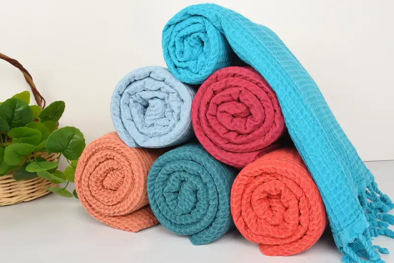 Personalized Gifts, Gift For Him, 68x36 Cotton Waffle Towel, Custom Wedding Gifts, Employee Gifts, Quick-drying peshtemal towel for poolside - 5