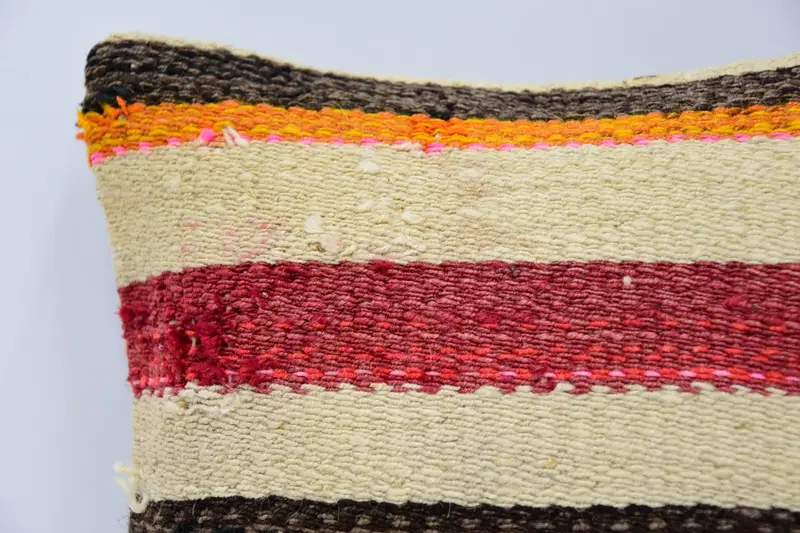 Ethnical Kilim Rug Pillow, Kilim Pillow, Vintage Kilim Pillow, Colorful Pillow Case, 12x12 Beige Cushion Cover, Pillow Sham, Customized Pillow Cover - 2