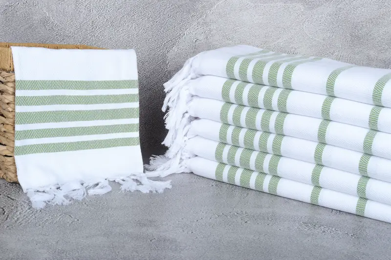 Bathroom Towels, Engagement Gift, 36x24 Cotton Herringbone Towel, Wedding Anniversary Gift, Beach Wedding Favor, Kitchen Towel, Custom Hand Towel - 3