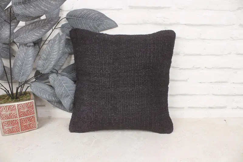 Bright Pillow Sham, Pillow Case, Vintage Pillow, Nomadic Pillow Case, Throw Kilim Pillow, Home Decor Pillow, 14x14 Brown Cushion Cover - 1