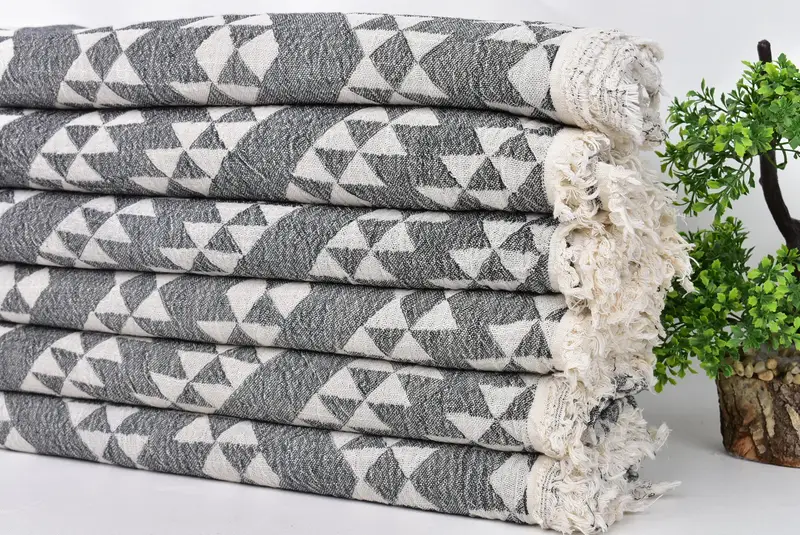 Valentines Gift, Spa Towel, Gift For Him, 64x36 Cotton Geometric Towel, Travel Towel, Sand-free towel, Peshtemal Towel, Valentines Day Gift For Her - 4