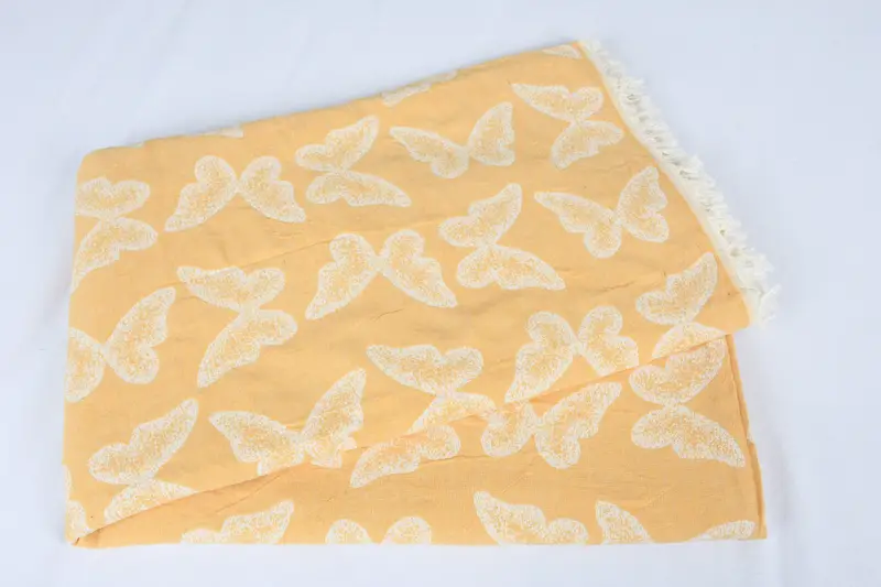 96x80 Cotton Butterfly Pattern Towel, Bridesmaid Gifts Personalized, Best Wedding Gift, Housewarming Gift, Boho Throw Blankets, Bachelorette Gifts - 5