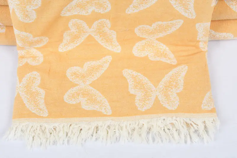96x80 Cotton Butterfly Pattern Towel, Bridesmaid Gifts Personalized, Best Wedding Gift, Housewarming Gift, Boho Throw Blankets, Bachelorette Gifts - 2