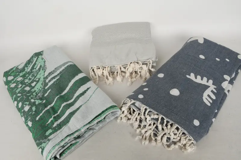 Woven Blanket, Boyfriend Christmas Gift, 84x80 Cotton Set of 6 Towel, Turkish Beach Blanket, Custom Wedding Gifts, Woven Throw Blanket - 10