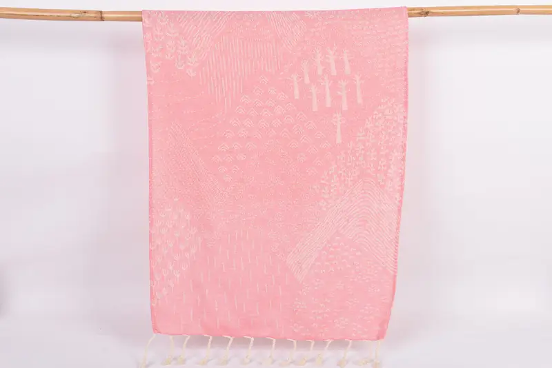 Personalized Pink Organic Cotton Dish Towel, 36x18 Inches