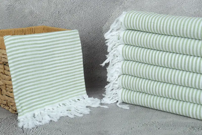 Bridesmaid Proposal Gift, Bridal Shower Gift, 68x36 Cotton Striped Towel, Wedding Gift, Sand-resistant towel, Turkish beach towel with fringe - 3