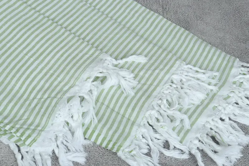 Bridesmaid Proposal Gift, Bridal Shower Gift, 68x36 Cotton Striped Towel, Wedding Gift, Sand-resistant towel, Turkish beach towel with fringe - 5