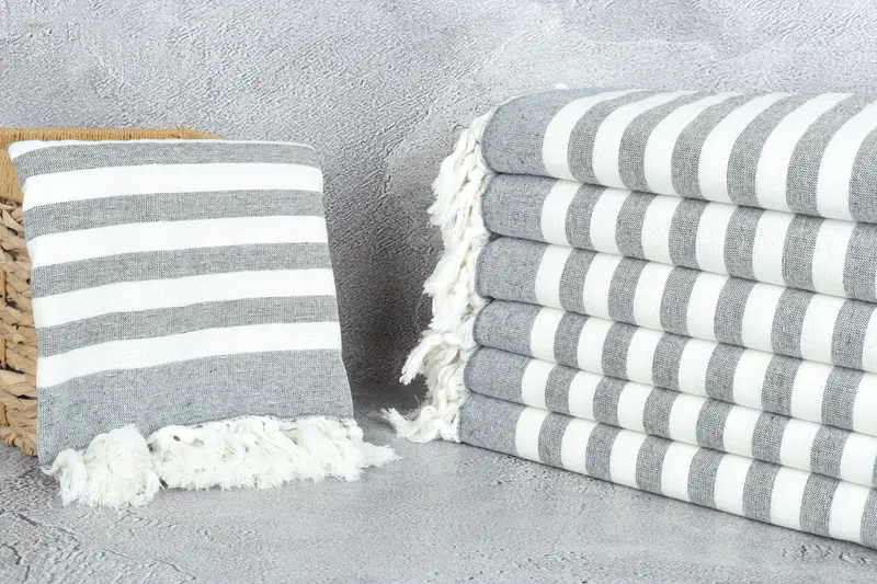 Bridal Shower Gift, 68x40 Cotton Striped Terry Towel, Bridesmaid Favors, Sand-resistant towel, Best Friend Wedding Gift, Personalized Gifts - 5