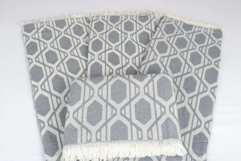 Woven Throw Blanket, Personalized Blanket, 92x76 Cotton Patterned Towel, Home Decor Blankets, Housewarming Gift, Wedding Anniversary Gift - 10