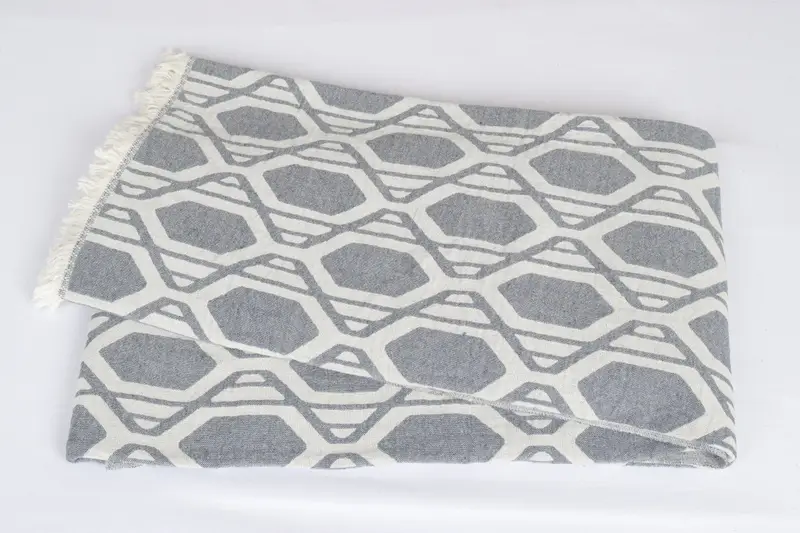 Woven Throw Blanket, Personalized Blanket, 92x76 Cotton Patterned Towel, Home Decor Blankets, Housewarming Gift, Wedding Anniversary Gift - 11