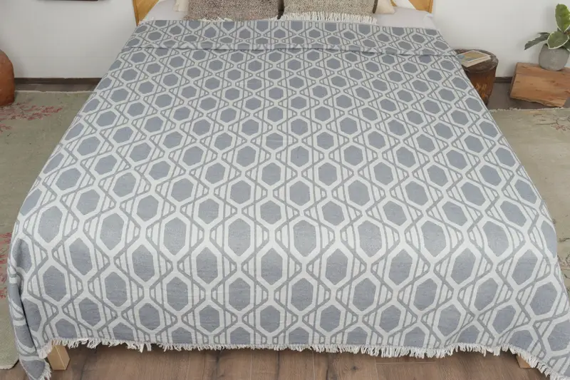 Woven Throw Blanket, Personalized Blanket, 92x76 Cotton Patterned Towel, Home Decor Blankets, Housewarming Gift, Wedding Anniversary Gift - 15