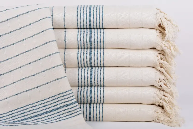 Türkischer Handtuchstrand, umweltfreundliches türkisches Peshtemalhandtuch, türkisches Badetuch, sandfreies Handtuch, Trauzeuggeschenk, 70x40 Baumwollstreifenhandtuch - 1