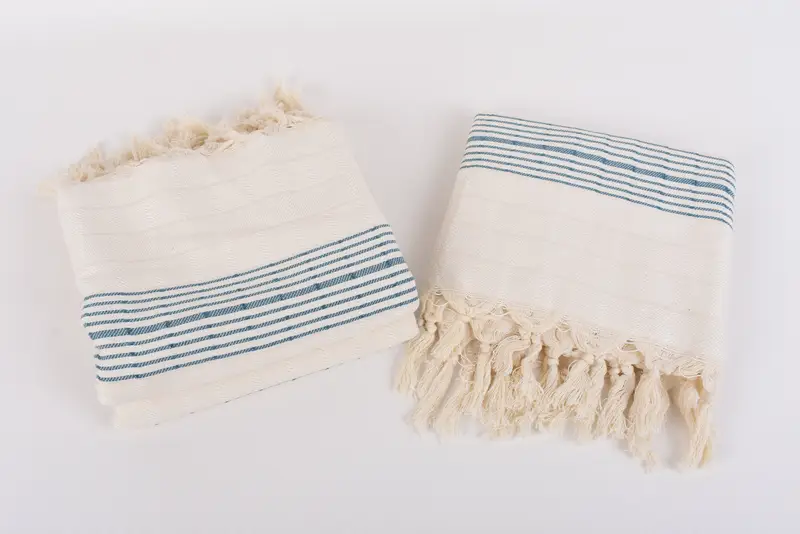 Türkischer Handtuchstrand, umweltfreundliches türkisches Peshtemalhandtuch, türkisches Badetuch, sandfreies Handtuch, Trauzeuggeschenk, 70x40 Baumwollstreifenhandtuch - 7