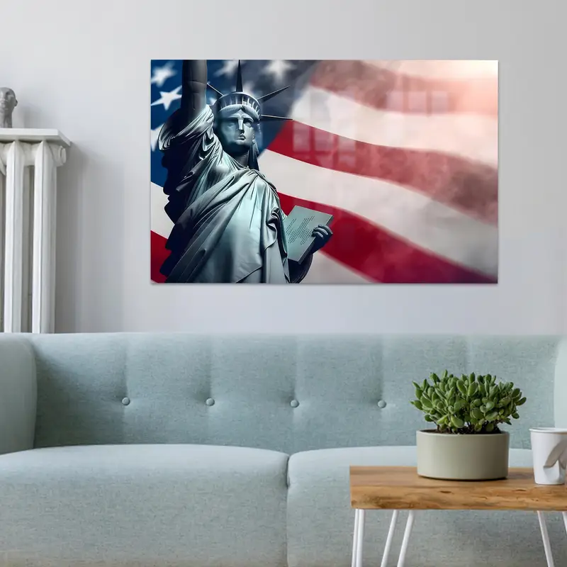 Zarif Baskılı Cam: Modern Ofis Dekoru için ABD Teması