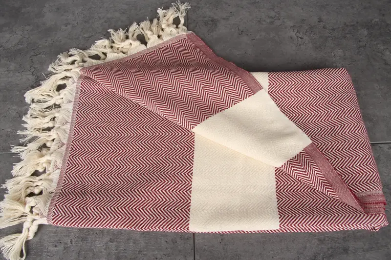 Organic Towel, Summer Gift, Turkish bath towel, 70x40 Cotton Herringbone Towel, Thin towel, Handwoven organic Turkish towel for spa, Bridal Gifts - 3