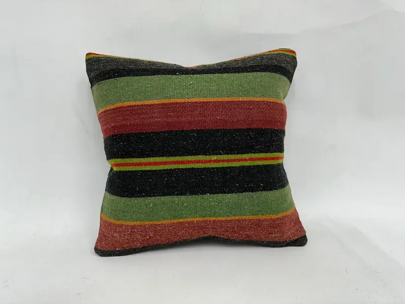 Interior Designer Pillow, Pillow Cover, Handwoven Cushion, 18x18 Green Pillow Case, Antique Pillows, Aztec Cushion Cover, Pillow for Couch - 1