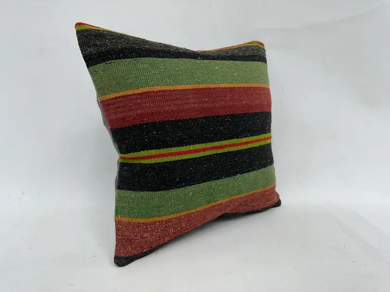 Interior Designer Pillow, Pillow Cover, Handwoven Cushion, 18x18 Green Pillow Case, Antique Pillows, Aztec Cushion Cover, Pillow for Couch - 3