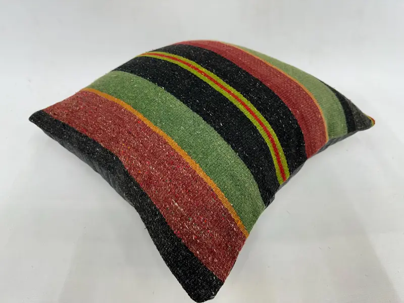 Interior Designer Pillow, Pillow Cover, Handwoven Cushion, 18x18 Green Pillow Case, Antique Pillows, Aztec Cushion Cover, Pillow for Couch - 6