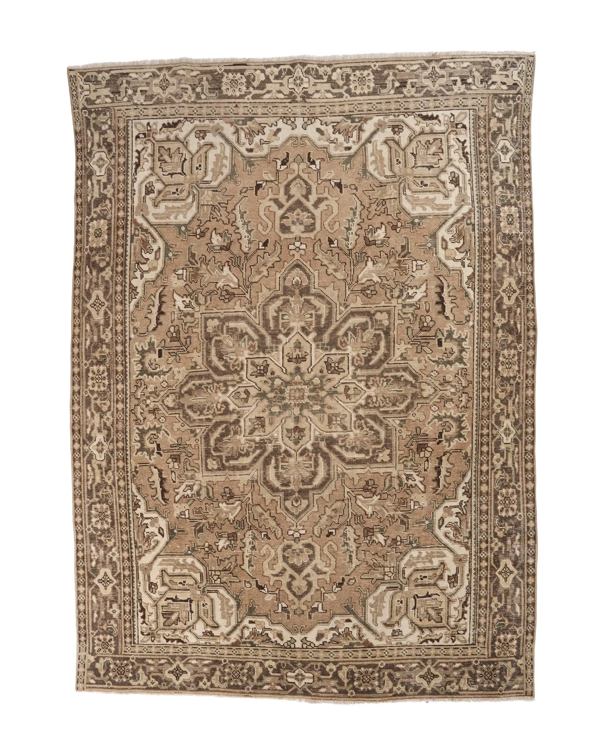 Vintage Oversize Rug 7.9x10.8 ft, Brown Turkish Wool Rug - 1