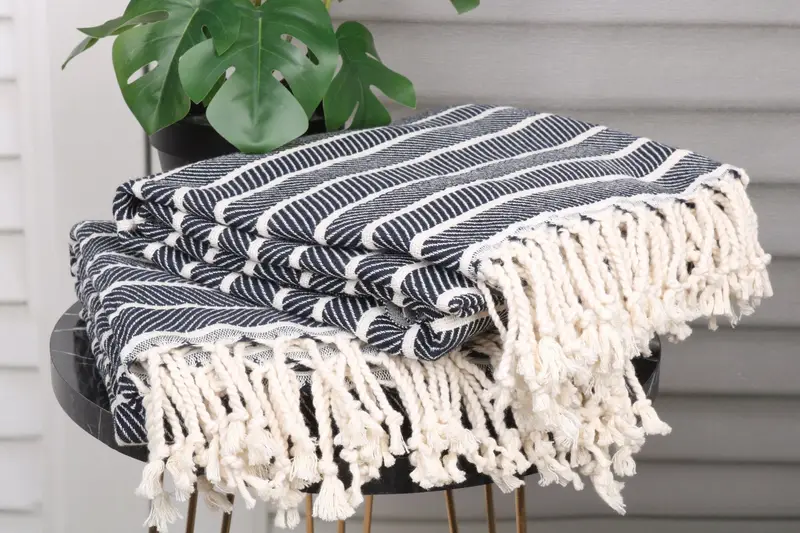 Hammam towel, Soft towel, 70x40 Bamboo Herringbone Towel, Mother Of The Groom Gift, Luxury Turkish beach towel for summer vacation, Thin towel - 3