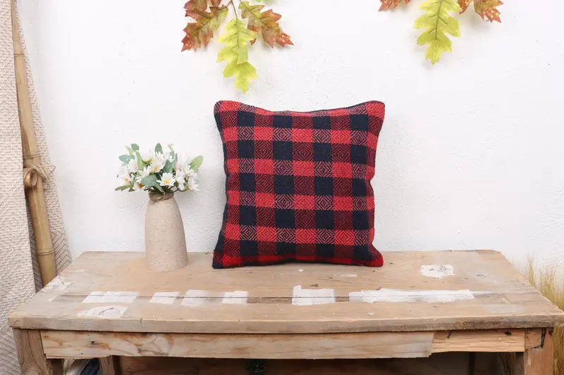 Interior Designer Pillow, Armchair Pillow Sham, Cushion, 12x12 Red Cushion Case, Decorative Throw Pillow, Gift Pillow, Boho Pillow - 1
