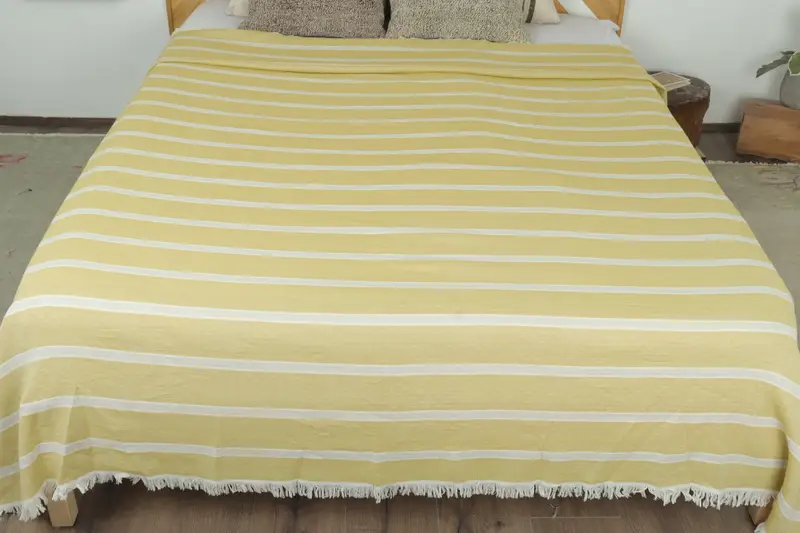Custom Wedding Gifts, Bridal Shower Gift, Turkish Bedcover, Gift For Bride, Aesthetic Blanket, Bachelorette Party Favors, 96x84 Cotton Striped Towel - 8
