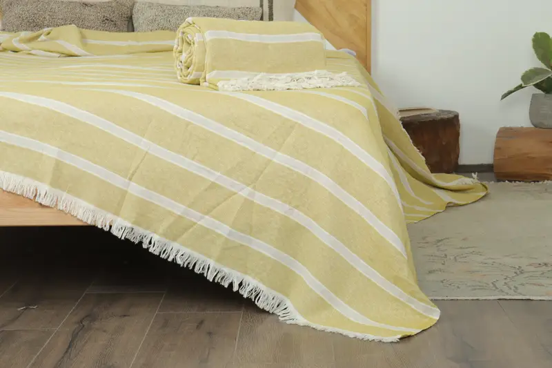 Custom Wedding Gifts, Bridal Shower Gift, Turkish Bedcover, Gift For Bride, Aesthetic Blanket, Bachelorette Party Favors, 96x84 Cotton Striped Towel - 7