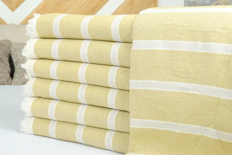 Custom Wedding Gifts, Bridal Shower Gift, Turkish Bedcover, Gift For Bride, Aesthetic Blanket, Bachelorette Party Favors, 96x84 Cotton Striped Towel - 2