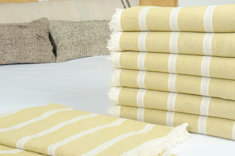Custom Wedding Gifts, Bridal Shower Gift, Turkish Bedcover, Gift For Bride, Aesthetic Blanket, Bachelorette Party Favors, 96x84 Cotton Striped Towel - 3