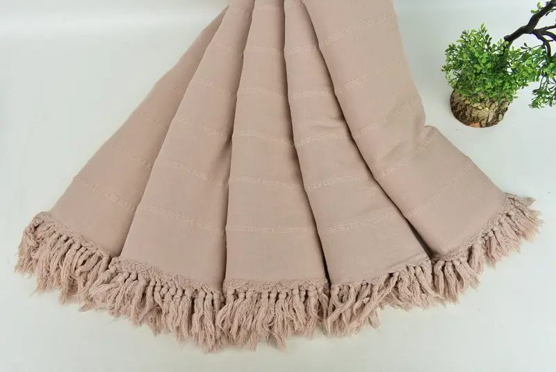 Woven Throw Blanket, Personalized Blanket, Turkish Bedcover, Bridal Shower Gift, 92x70 Cotton Stonewashed Towel, Bohemian Bedspread, Organic Throw - 4