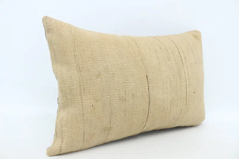 Boho Pillow, Pillow Case, Handwoven Pillow Cover Cushion Case, Throw Kilim Pillow, Pillow for Couch, 16x24 Beige Cushion Cover - 3