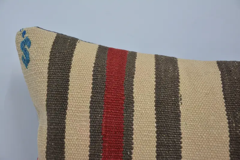 Kilim Pillow, 16x24 Beige Pillow Case, Outdoor Throw Cushion Cover, Throw Kilim Pillow, Cushion Cover, Boho Pillow, Anatolian Pillow Sham - 2