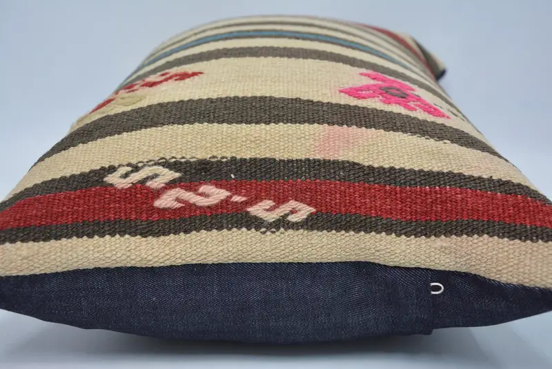Kilim Pillow, 16x24 Beige Pillow Case, Outdoor Throw Cushion Cover, Throw Kilim Pillow, Cushion Cover, Boho Pillow, Anatolian Pillow Sham - 5