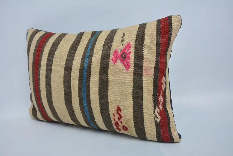 Kilim Pillow, 16x24 Beige Pillow Case, Outdoor Throw Cushion Cover, Throw Kilim Pillow, Cushion Cover, Boho Pillow, Anatolian Pillow Sham - 4